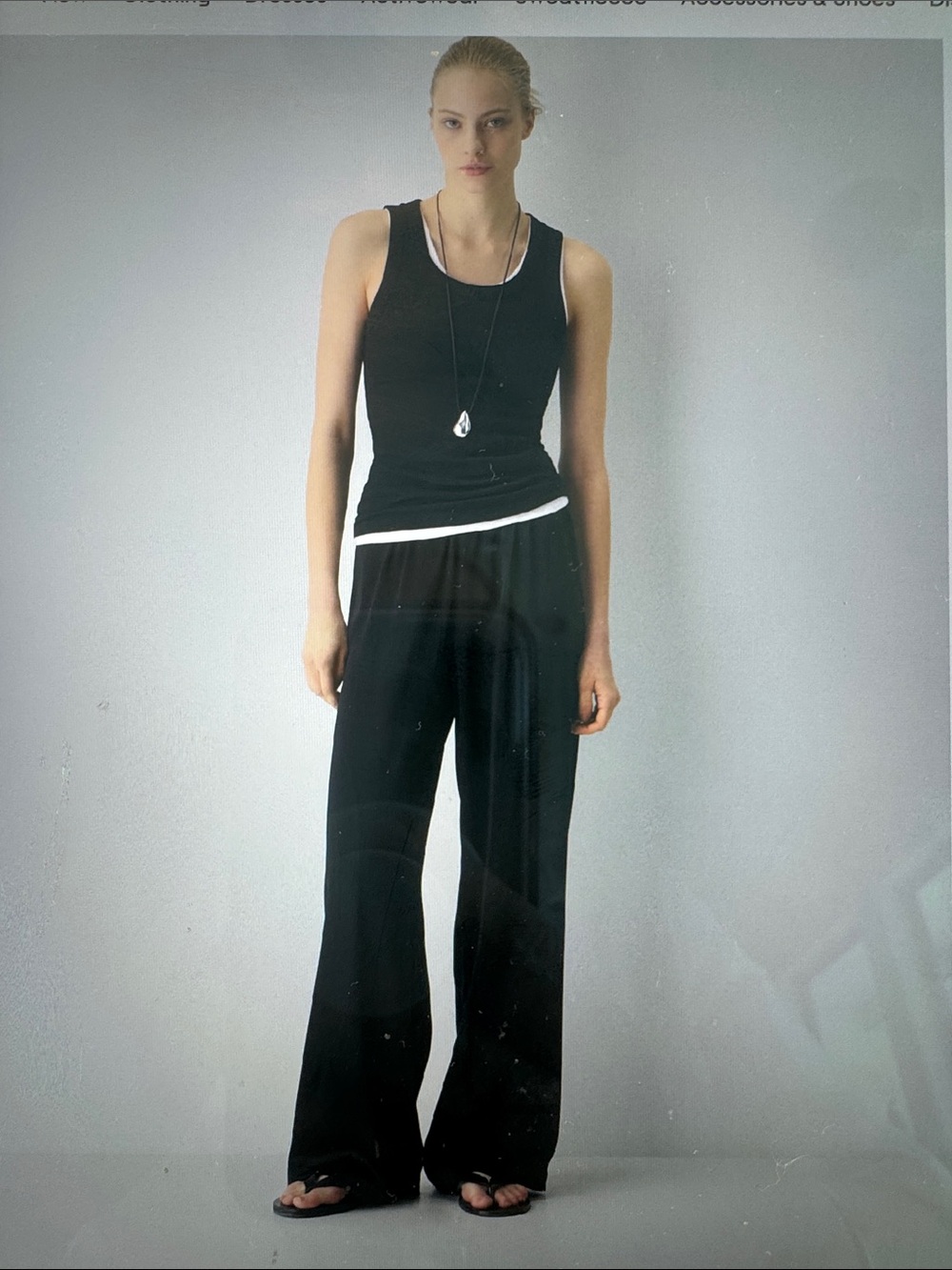 Aritzia Babaton Archer satin pant in black